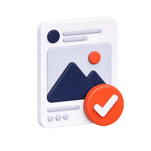 Illustration of a post with a check mark badge