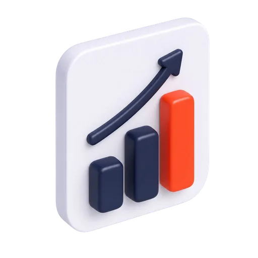 Illustration of rising bars with an arrow